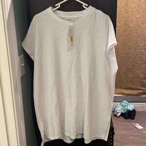 NWT Eileen Fisher  white oversized sleeveless tunic